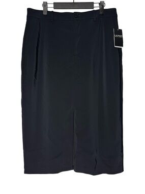 Lauren Ralph Lauren Skirt Sz 12 Black Career Office Stretch Corporate Midi NEW